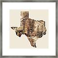 Texas Watercolor Map #3 Framed Print