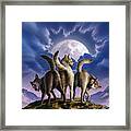 3 Wolves Mooning Framed Print