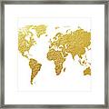 World Map Gold Foil #3 Framed Print