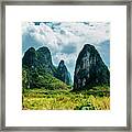 Karst Mountains And  Rural Scenery #33 Framed Print