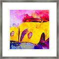 37 Ford Roadster Yellow Watercolour Framed Print