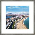 Barcelona Beach And Barcelona City  #4 Framed Print