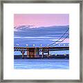 Mackinac Bridge In Evening Framed Print