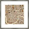 New Orleans Street Map #4 Framed Print