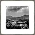 Roanoke City As Seen From Mill Mountain Star At Dusk In Virginia #4 Framed Print