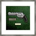 .44 Magnum Colt Anaconda With Ammo On Green Velvet  #44 Framed Print