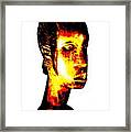 African Wood Sculpture Of Womans/mans Head. #5 Framed Print