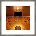 Basketball And Basketball Court Framed Print