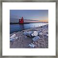 Holland Lighthouse And Channel #5 Framed Print