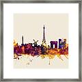 Paris France Skyline #5 Framed Print