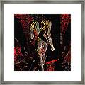 5360s-mak Abstract Zebra Striped Woman Strong Shoulders Framed Print