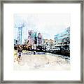 City Life In Watercolor Style #6 Framed Print