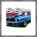 69 Camaro Ss In Blue Framed Print