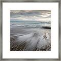 Pebbles In The Beach And Flowing Sea Water #8 Framed Print