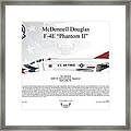 Mcdonnell Douglas F-4e Phantom Ii Thunderbird Flag Background #1 Framed Print