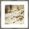 A Flock Of Sheep In A Snowstorm #9 Framed Print