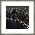 Chicago Night Skyline Aerial Photo #13 Framed Print