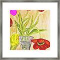 Hand Painted Picture, Tulips In Vase #9 Framed Print