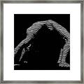 9454-dja Back Bend Yoga Zebra Girl Striped Curves Black White Photograph By Chris Maher Framed Print
