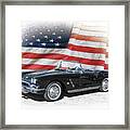 1962 Chevy Corvette And American Flag Framed Print
