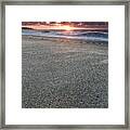 A Beach During Sunset With Glowing Sky Framed Print