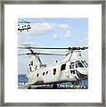 A Ch-46e Sea Knight Helicopter Takes Framed Print