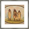 A Cheyenne Chief His Wife And A Medicine Man Framed Print