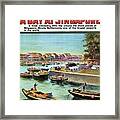A Day At Singapore - Singapore Harbor - Retro Travel Poster - Vintage Poster Framed Print
