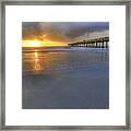 A Jacksonville Beach Sunrise - Florida - Ocean - Pier Framed Print