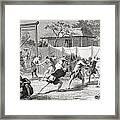 A Japanese Fencing School In The 19th Framed Print