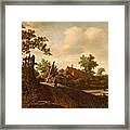 A Landscape With A Figure On A Path And A Bleaching Framed Print