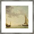 A Lugger And A Smack In Light Airs Framed Print