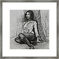 A Pensive Mood Framed Print