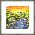 A Sunset In Wine Country Framed Print