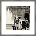 A View In Black And White Of Plaza De Espana Framed Print