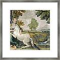 A Virgin With A Unicorn Framed Print
