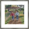 A Walk Along The Canal Framed Print