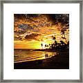 Sunset Beach Walk Hawaii Framed Print