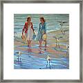 A Walk With The Seagulls Framed Print
