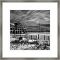 A Winters Dusting Black And White Framed Print