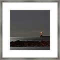 Aberdeen Beach At Night _ Pano 2 Framed Print