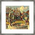 Abstract Dancing Statue Figures On A Fountain Pedestal L B Framed Print