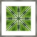 Abstract Green Cross Framed Print