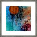 Abstract In Blue And Brown Framed Print