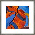 Abstract In Orange And Blue Framed Print