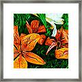 Abstract Lilies Expression Framed Print