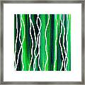 Abstract Lines On Green Framed Print