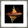 Abstract Of Honey Pouring Into Spoon Framed Print