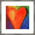 Abstract Orange Heart 1 Framed Print