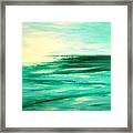 Abstract Sunset In Blue And Green Framed Print